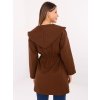 Hnedý dámsky krátky kabát s podšívkou