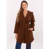 Hnedý dámsky krátky kabát s podšívkou