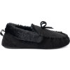Mäkké dámske čierne šľapky typu mokasíny s mašľou