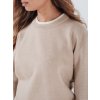 Béžový dámsky sveter s kontrastným lemom DARMILA