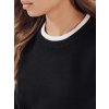 Čierny dámsky sveter s kontrastným lemom DARMILA