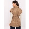Svetlohnedá dámska prešívaná vesta s vreckami