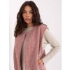 Ružová dámska pletená vesta s vreckami