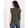 Khaki dámska pletená vesta s vreckami