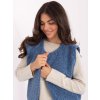 Modrá dámska pletená vesta s vreckami