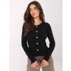 Čierny dámsky sveter s čipkou a ozdobnými gombíkmi