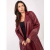 Vínový dámsky prechodný koženkový kabát