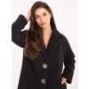 Čierny dámsky krátky teddy kabát