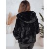 Čierna dámska kožúšková bunda ELMIRIS s vreckami