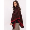 Čierno-červené dámske pončo s potlačou