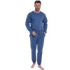 Cornette Modré melanž pánske dlhé pyžamo