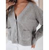 Sivý dámsky krátky kardigán SORELIE s viskózou