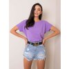 Fialové dámske tričko s výstrihom na chrbte