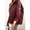 Dámska vínová prešívaná bunda s kapucňou
