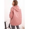 Dámska ružová prešívaná bunda s kapucňou