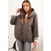 Dámska cappuccino prešívaná bunda s kapucňou
