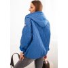 Dámska modrá prešívaná bunda s kapucňou