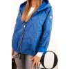 Dámska modrá prešívaná bunda s kapucňou