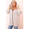 Sivá dámska viskózová plus size mikina s kapucňou