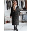 Čierna dámska dlhá prešívaná bunda WARMISSA