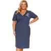Doctor Nap Tmavosivá dámska plus size nočná košeľa s vreckami