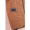 Camel dámska oversize prešívaná vesta s kapucňou na zips