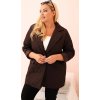 Tmavohnedá dámska Plus Size prechodná bunda s prešívaním