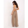 Béžové dámske široké viskózové tepláky s vreckami