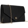 Čierna dámska listová kabelka so zlatou retiazkou