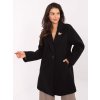 Čierny dámsky krátky kabát s brošňou