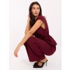 Vínová dámska elegantná viskózová súprava