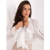 Biela elegantná dámska blúzka s volánom