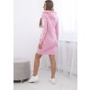 Svetloružové dámske mikinové šaty s kapucňou