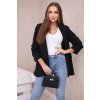 Elegantný dámsky čierny blejzer bez zapínania