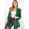 Elegantný dámsky tmavozelený blejzer bez zapínania