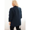 Tmavomodrý dámsky elegantný plus size blejzer