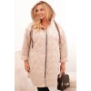 Béžová dámska plus size prešívaná bunda s kapucňou