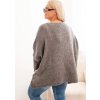 Grafitový dámsky asymetrický plus size pletený sveter