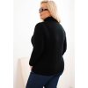 Čierny dámsky plus size sveter klasického strihu z viskózy