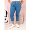 Svetlomodré dámske plus size džínsy s elastickým pásom