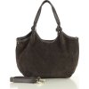 MARCO MAZZINI Tmavohnedá semišová hobo kabelka