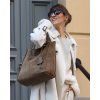 MARCO MAZZINI Béžová taupe semišová shopper kabelka