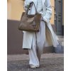 MARCO MAZZINI Béžová taupe semišová shopper kabelka