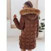 Dámska hnedá zimná prešívaná bunda VIRELIA s kapucňou
