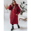 Vínový dámsky dlhý zateplený kabát COZYSEASON