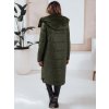 Tmavozelená dámska dlhá prechodná bunda ORVITA s prešívaním