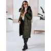 Tmavozelená dámska dlhá prechodná bunda ORVITA s prešívaním