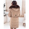 Dámska béžová zimná parka s kapucňou (Veľkosť S)