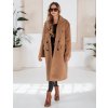 Dámsky camel dlhý oversize zimný kabát