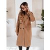 Dámsky camel dlhý oversize zimný kabát